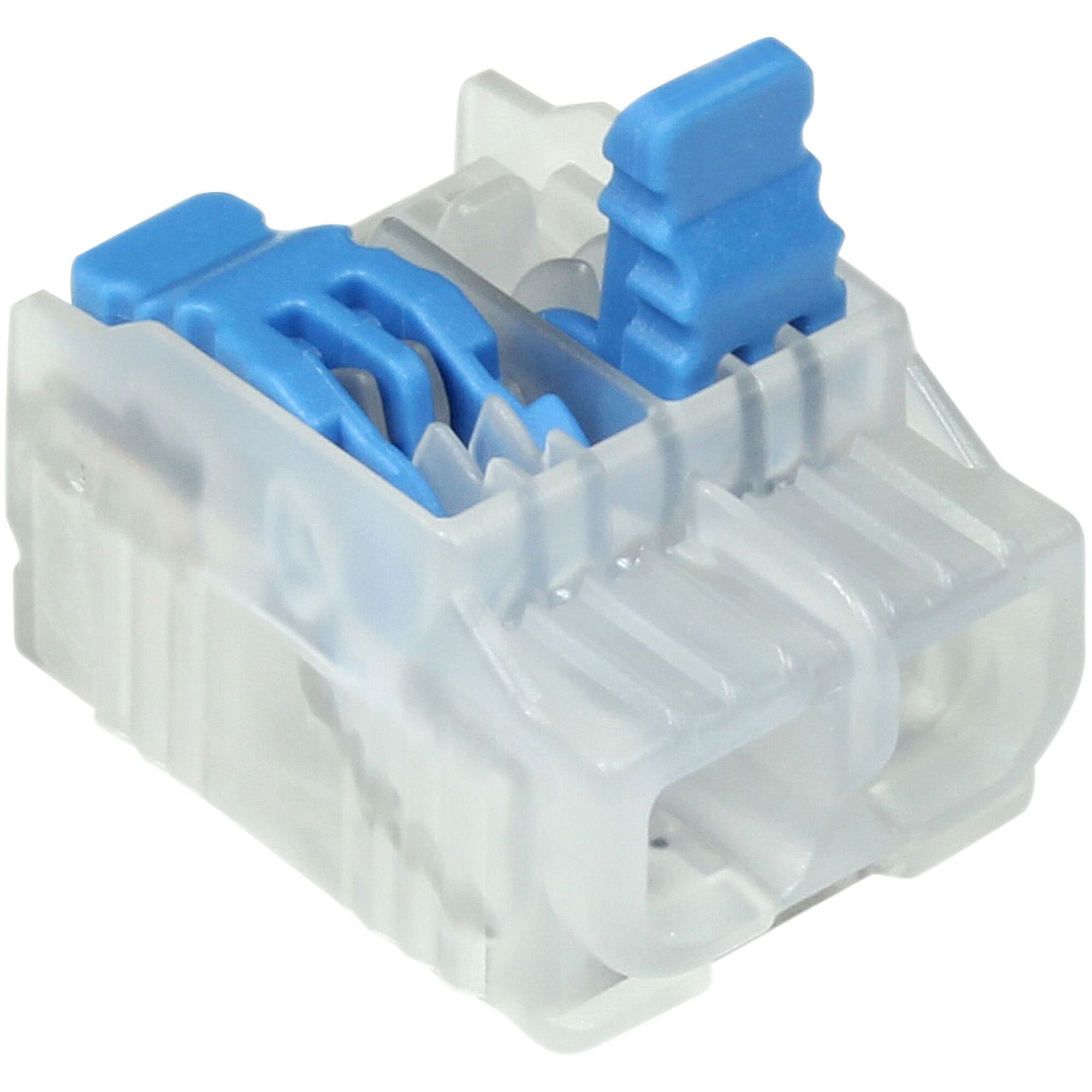 IDEAL, In-Sure® Lever Wire Connectors 2-Port, Levers positioned opposite of the wire port, 12 AWG to 24 AWG, Max rated voltage is 600V and max temp is 105°C, Two-stage locking, continuity check port, strip length guide, 30-10L22